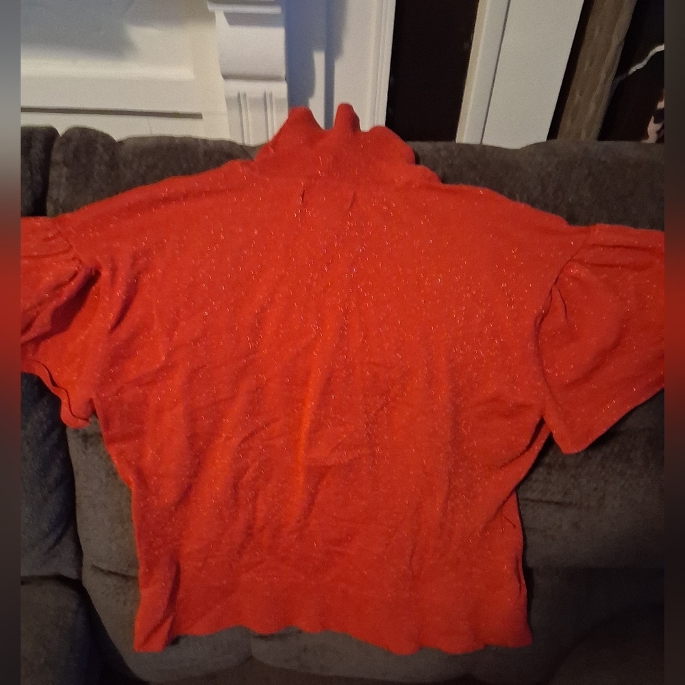 Worthington Shimmering Red Knit Top